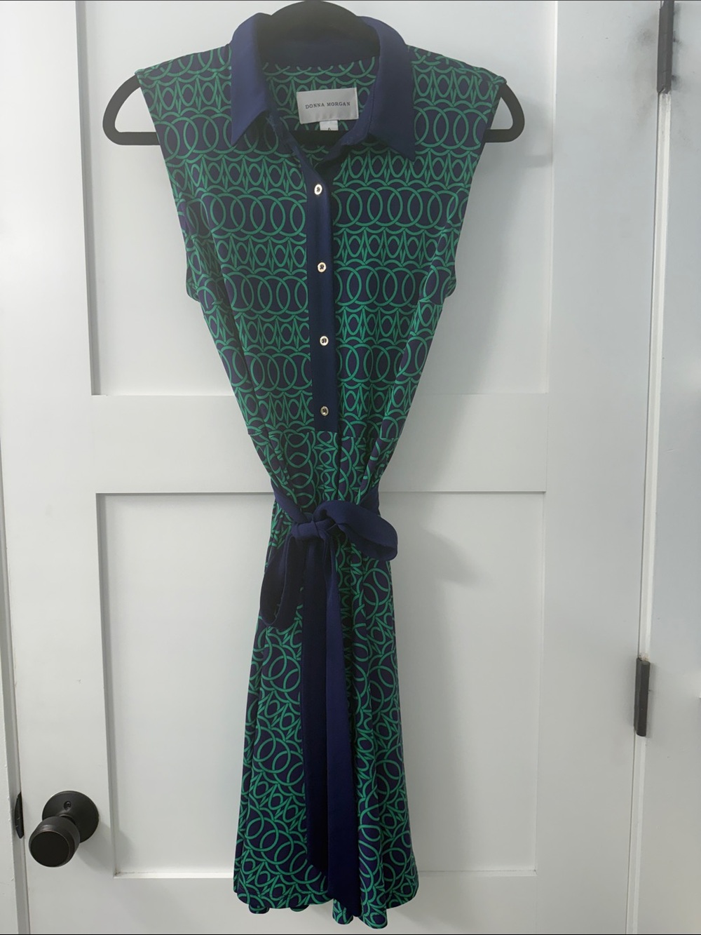 Donna Morgan A-Line Shirt Dress with Tie Waist